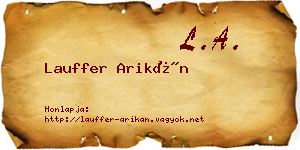 Lauffer Arikán névjegykártya